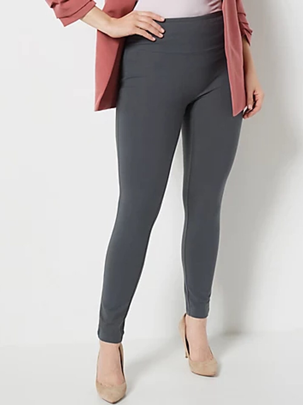 Women with Control Tummy Control Smooth & Sleek Leggings Smoke Gray Tall XS